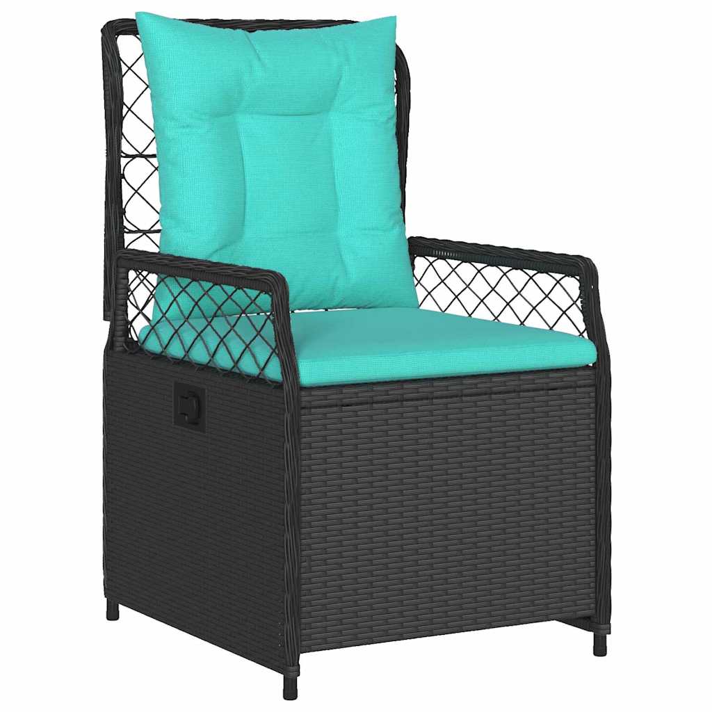 Garten Essgruppe 7 pcs Schwarz Poly-Rattan