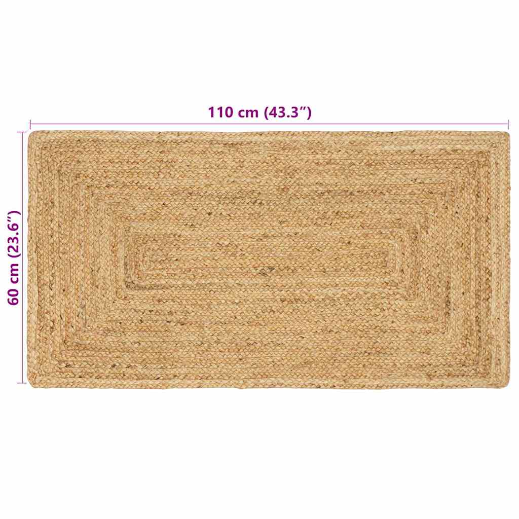 vidaXL Bereichsteppich Beige 60 x 110 cm Jute