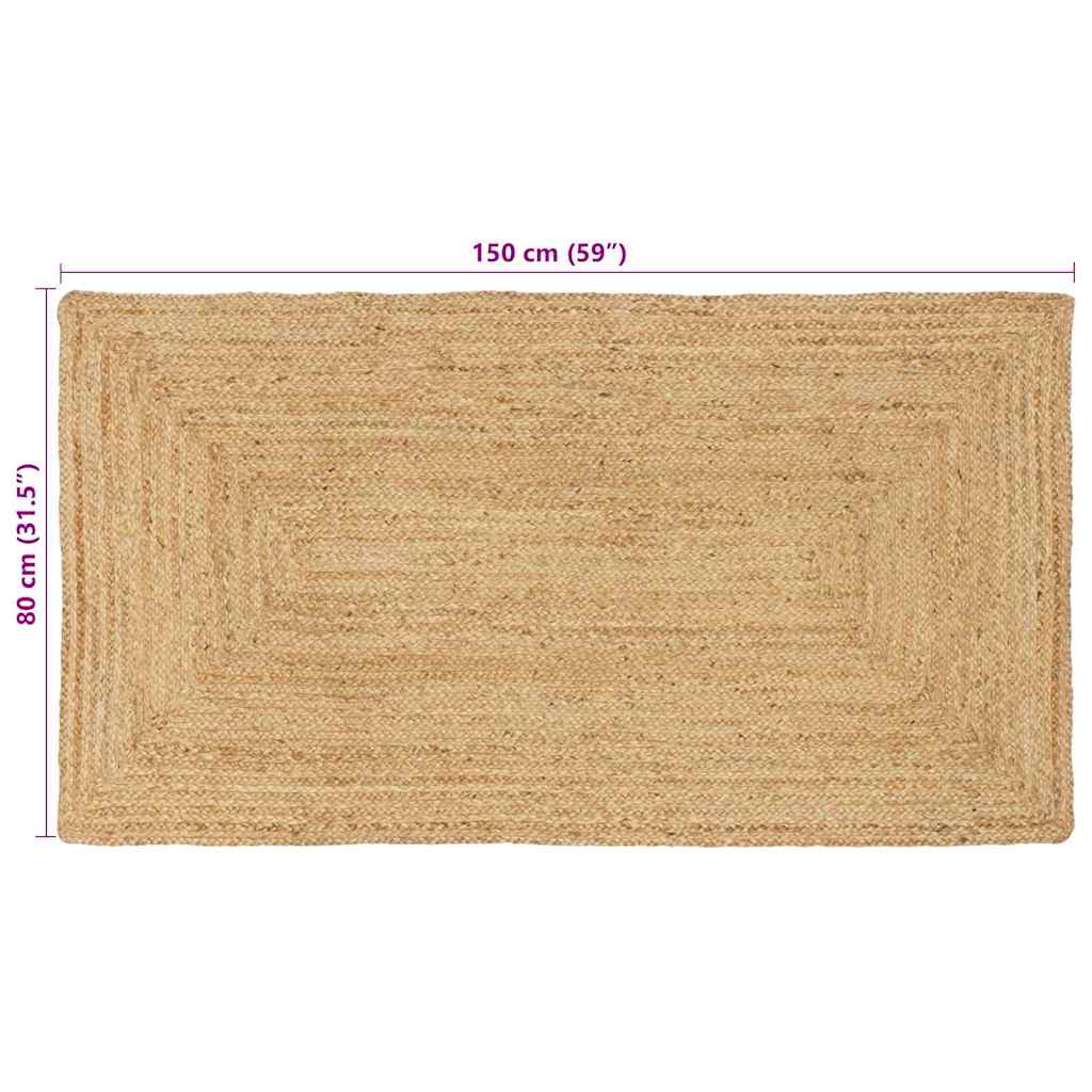 vidaXL Bereichsteppich Beige 80 x 150 cm Jute
