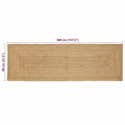 vidaXL Bereichsteppich Beige 80 x 400 cm Jute