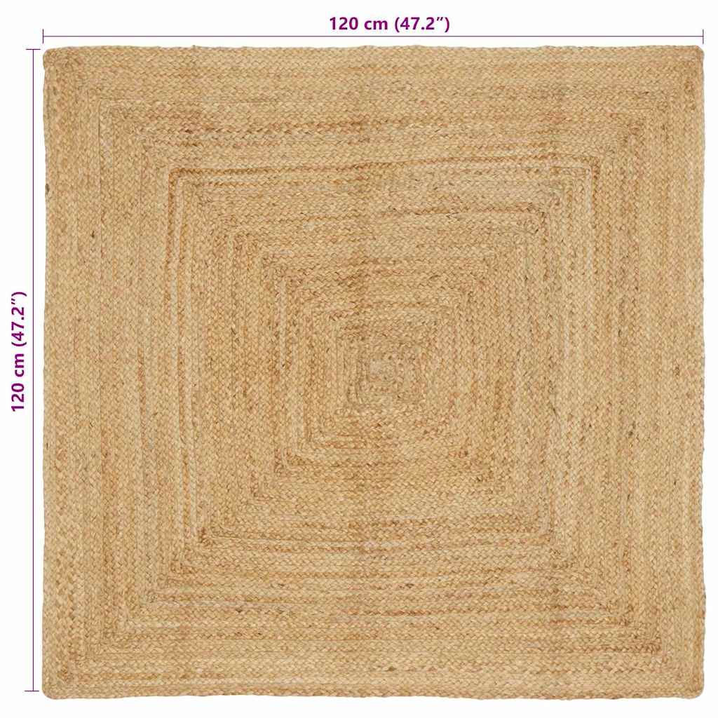vidaXL Bereichsteppich Beige 120 x 120 cm Jute