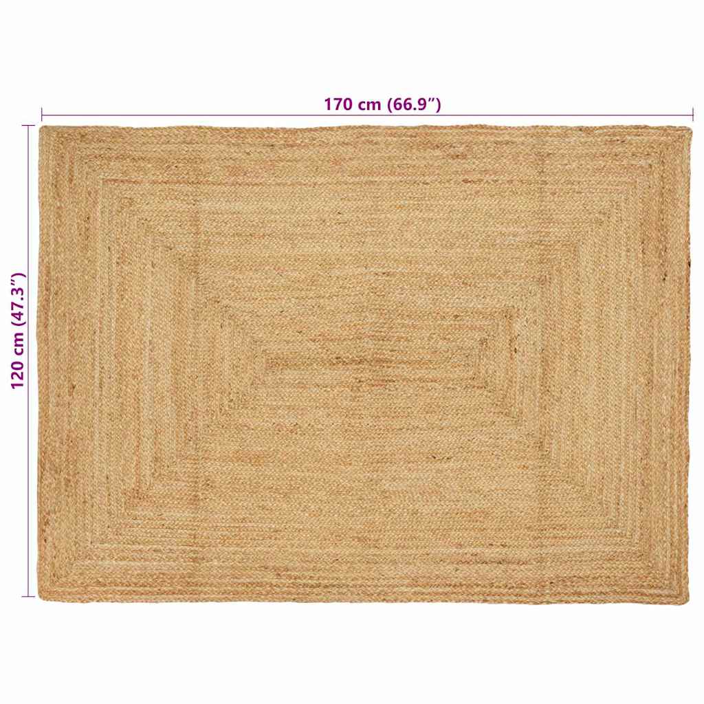 vidaXL Bereichsteppich Beige 120 x 170 cm Jute