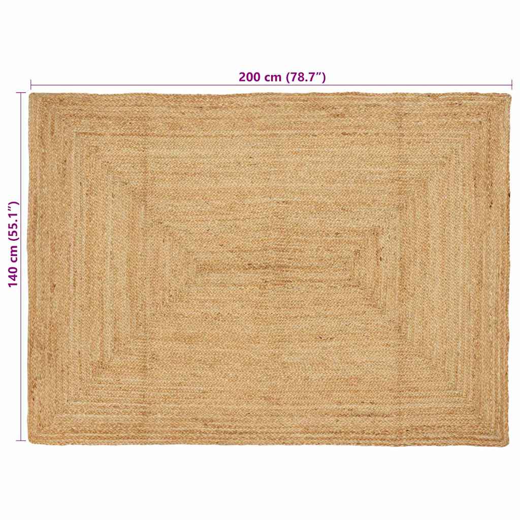 vidaXL Bereichsteppich Beige 140 x 200 cm Jute