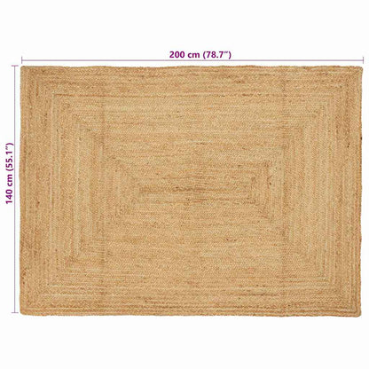 vidaXL Bereichsteppich Beige 140 x 200 cm Jute