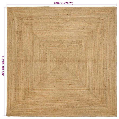 vidaXL Tapis de zone Beige 200 x 200 cm Jute