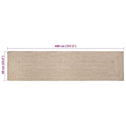 Tapis vidaXL Naturel et blanc 60 x 400 cm Jute