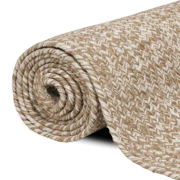 vidaXL Tapis d'appoint Naturel et blanc 80 x 150 cm Jute