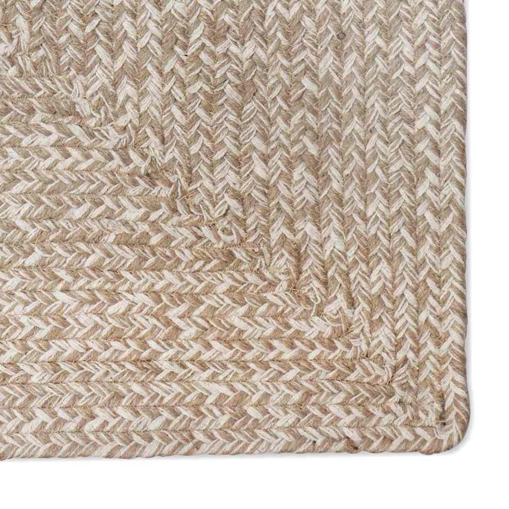 vidaXL Tapis de sol Naturel et blanc 240 x 340 cm Jute