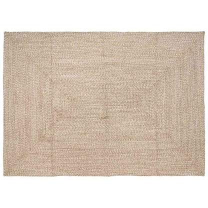 vidaXL Tapis de sol Naturel et blanc 240 x 340 cm Jute