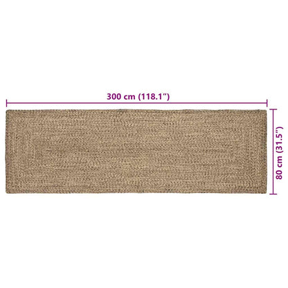 vidaXL Bereichsteppiche Natürlich und Schwarz 80 x 300 cm Jute