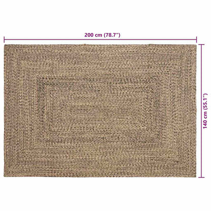 vidaXL Bereichsteppiche Natürlich und Schwarz 140 x 200 cm Jute