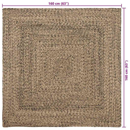vidaXL Bereichsteppiche Natürlich und Schwarz 160 x 160 cm Jute