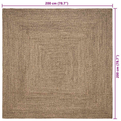 vidaXL Bereichsteppiche Natürlich und Schwarz 200 x 200 cm Jute