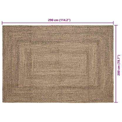 vidaXL Bereichsteppiche Natürlich und Schwarz 200 x 290 cm Jute