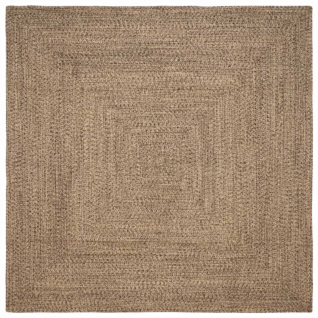 vidaXL Tapis de sol Naturel et noir 300 x 300 cm Jute