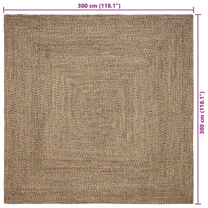 vidaXL Tapis de sol Naturel et noir 300 x 300 cm Jute