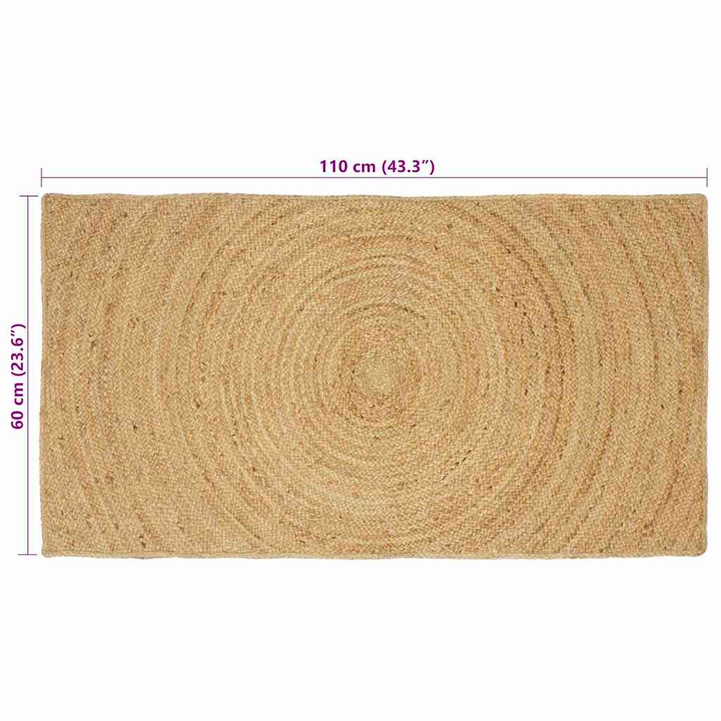 vidaXL Bereichsteppiche Rechtwinklig Braun 60 x 110 cm Jute