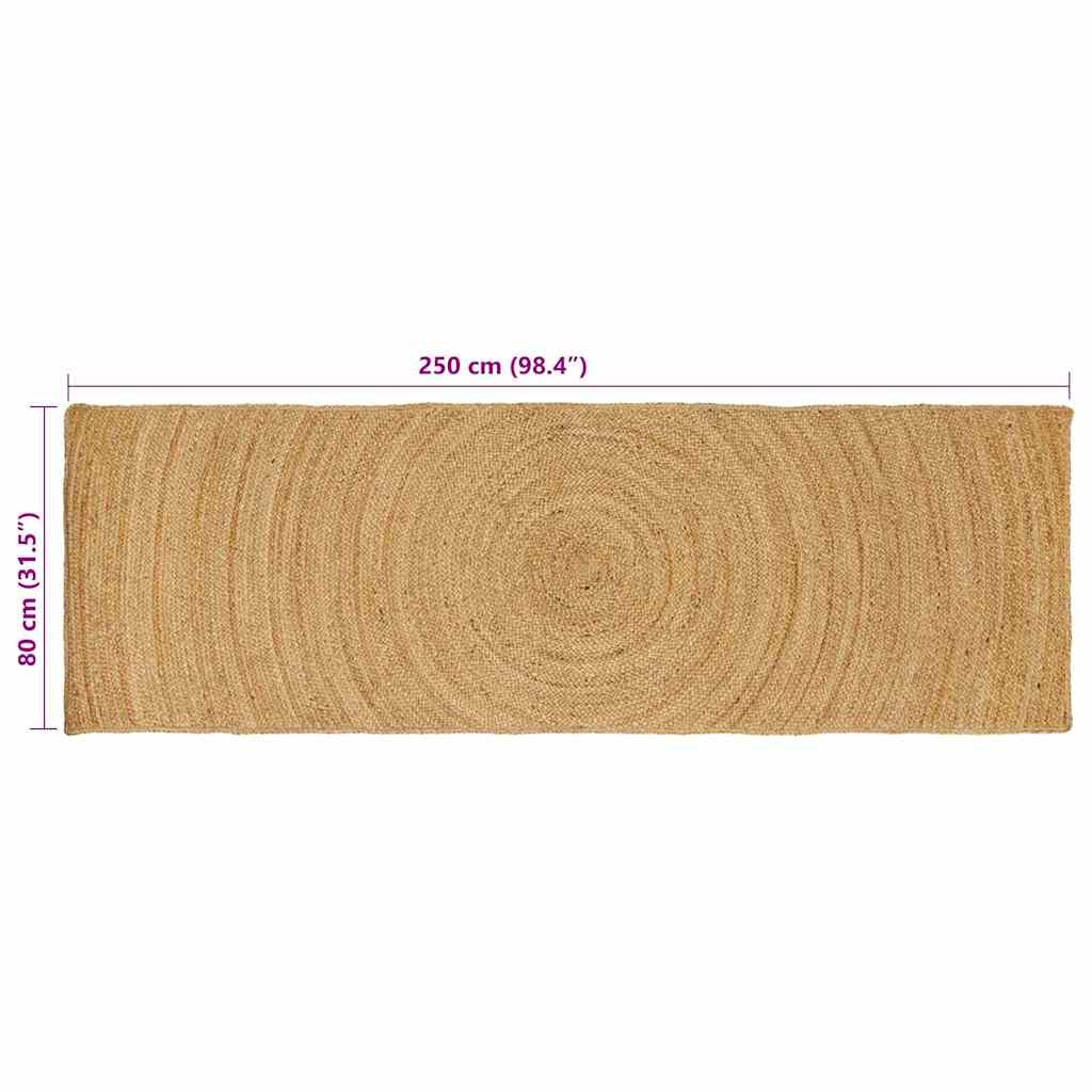 vidaXL Bereichsteppiche Rechtwinklig Braun 80 x 250 cm Jute