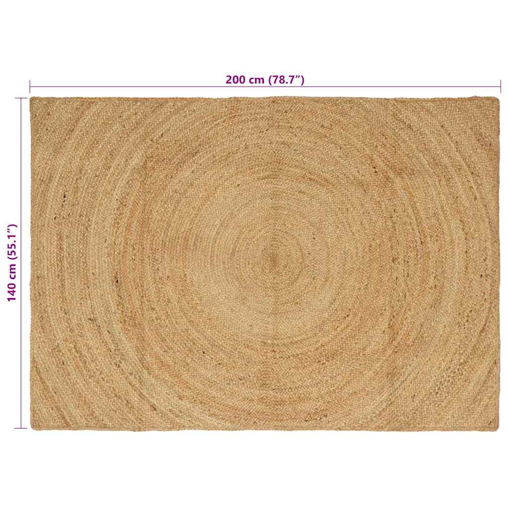 vidaXL Bereichsteppiche Rechtwinklig Braun 140 x 200 cm Jute