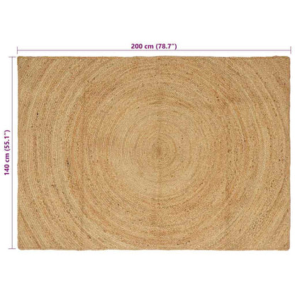 vidaXL Bereichsteppiche Rechtwinklig Braun 140 x 200 cm Jute