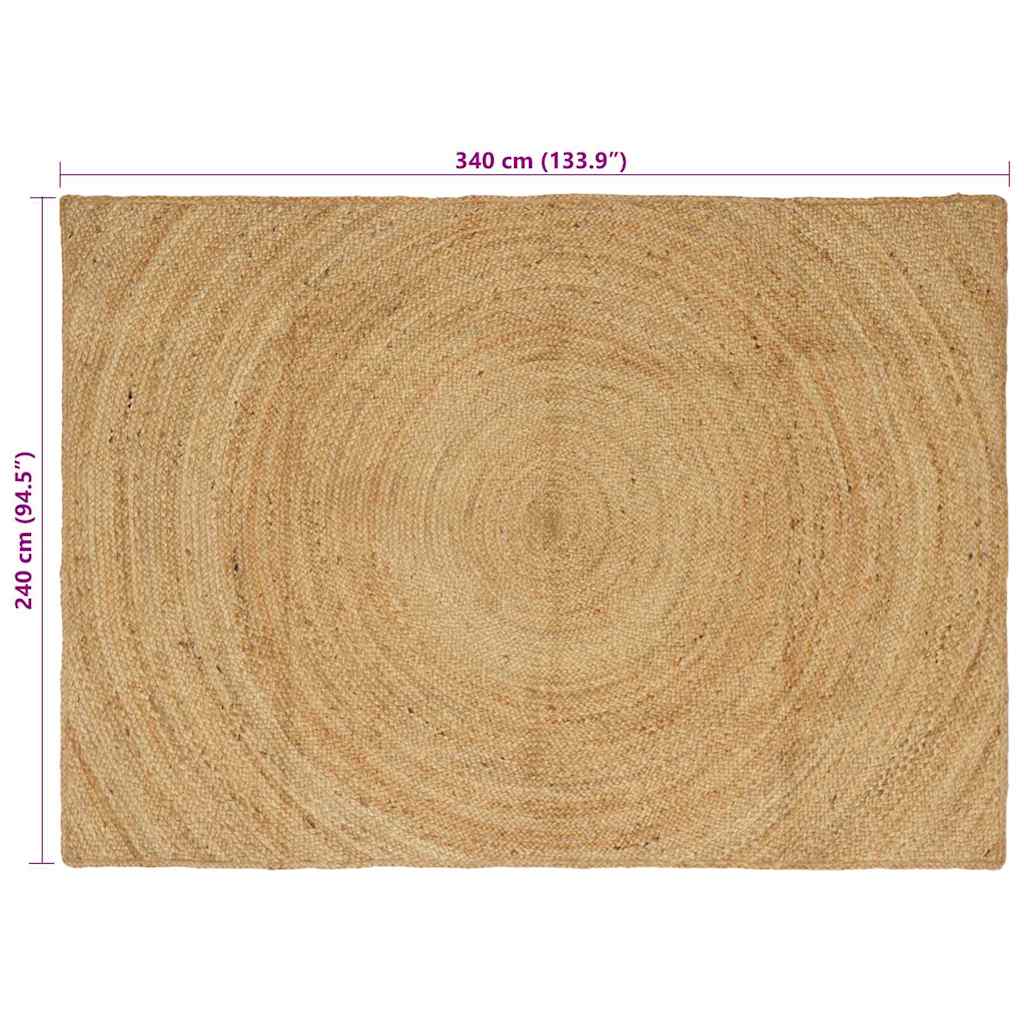 vidaXL Bereichsteppiche Rechtwinklig Braun 240 x 340 cm Jute