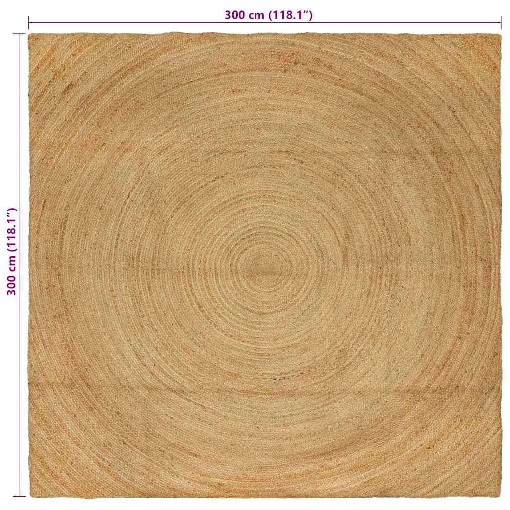vidaXL Bereichsteppiche Quadratisch Braun 300 x 300 cm Jute