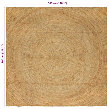 vidaXL Bereichsteppiche Quadratisch Braun 300 x 300 cm Jute