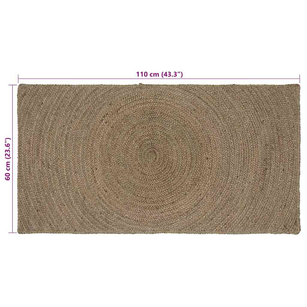 vidaXL Bereichsteppiche Rechtwinklig Grau 60 x 110 cm Jute