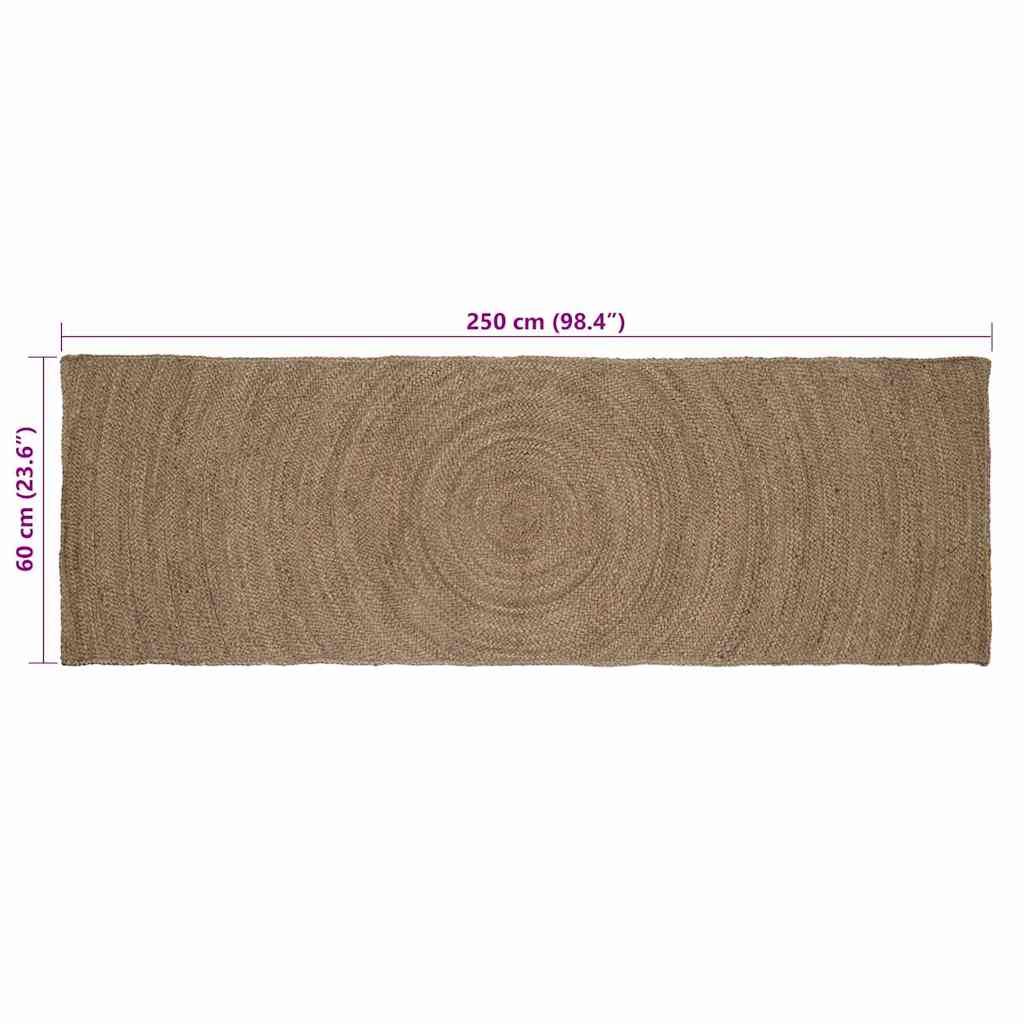 vidaXL Bereichsteppiche Rechtwinklig Grau 60 x 250 cm Jute