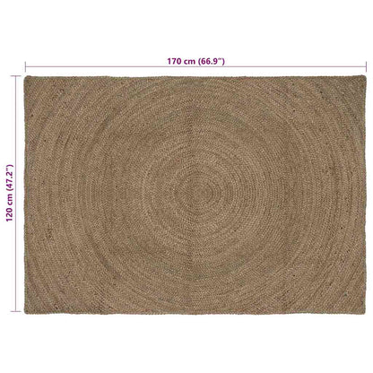 vidaXL Bereichsteppiche Rechtwinklig Grau 120 x 170 cm Jute