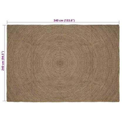vidaXL Bereichsteppiche Rechtwinklig Grau 240 x 340 cm Jute