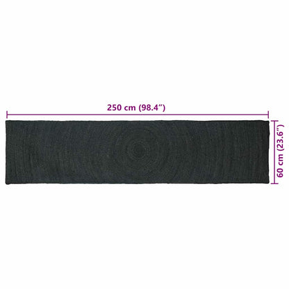 vidaXL Bereichsteppiche Rechtwinklig Dunkelgrau 60 x 250 cm Jute