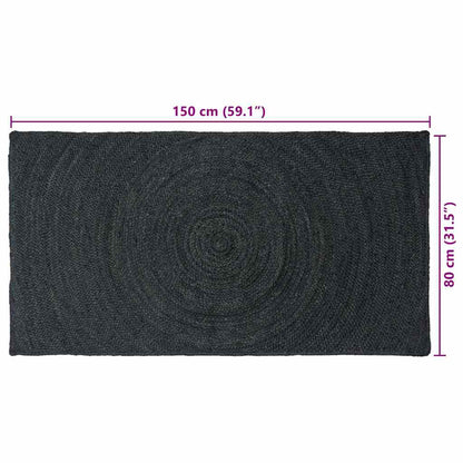 vidaXL Bereichsteppiche Rechtwinklig Dunkelgrau 80 x 150 cm Jute