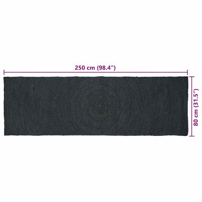 vidaXL Bereichsteppiche Rechtwinklig Dunkelgrau 80 x 250 cm Jute