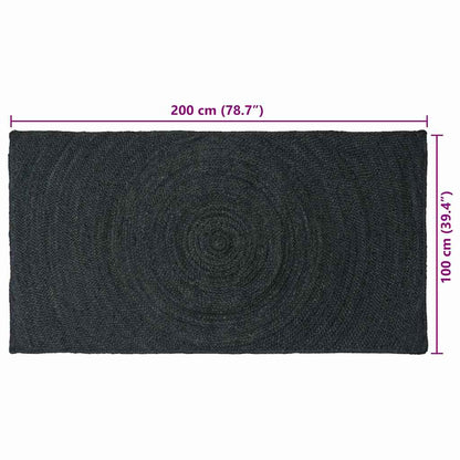 vidaXL Bereichsteppiche Rechtwinklig Dunkelgrau 100 x 200 cm Jute