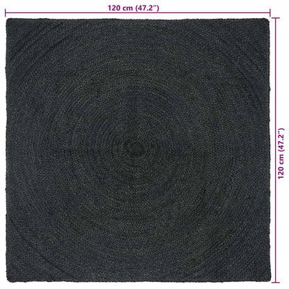 vidaXL Bereichsteppiche Quadratisch Dunkelgrau 120 x 120 cm Jute