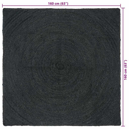 vidaXL Bereichsteppiche Quadratisch Dunkelgrau 160 x 160 cm Jute