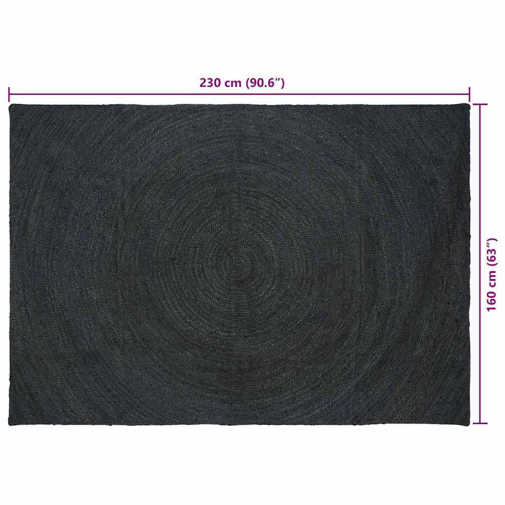 vidaXL Bereichsteppiche Rechtwinklig Dunkelgrau 160 x 230 cm Jute