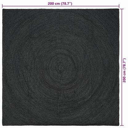 Bereichsteppiche Quadratisch Dunkelgrau 200 x 200 cm Jute