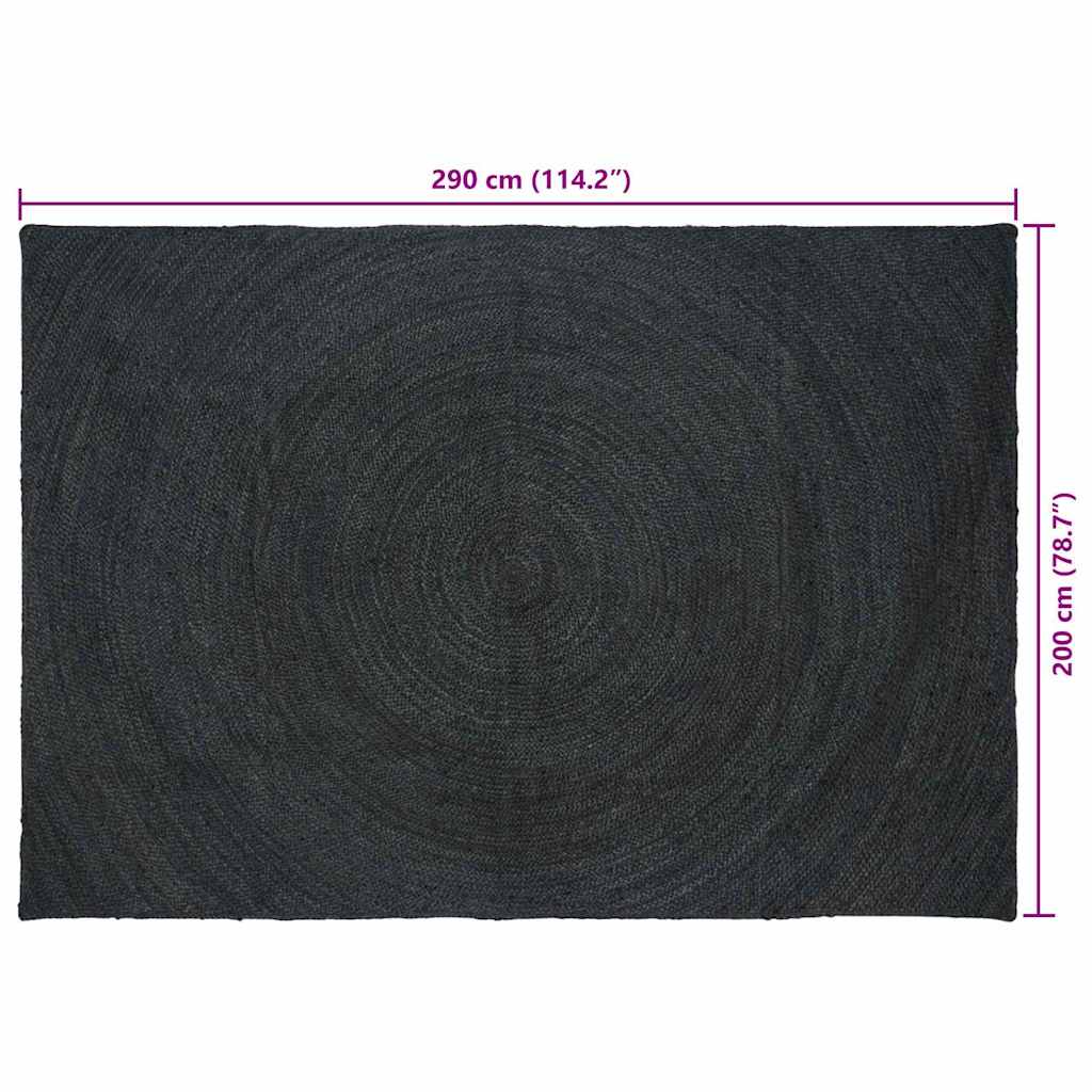 vidaXL Bereichsteppiche Rechtwinklig Dunkelgrau 200 x 290 cm Jute