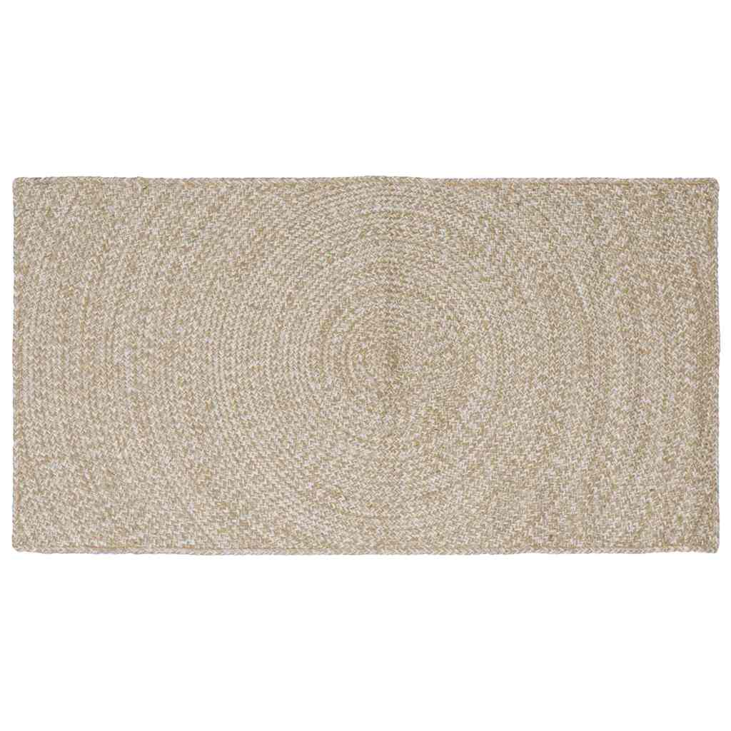 vidaXL Bereichsteppiche Natürlich und Weiß 80 x 150 cm Jute