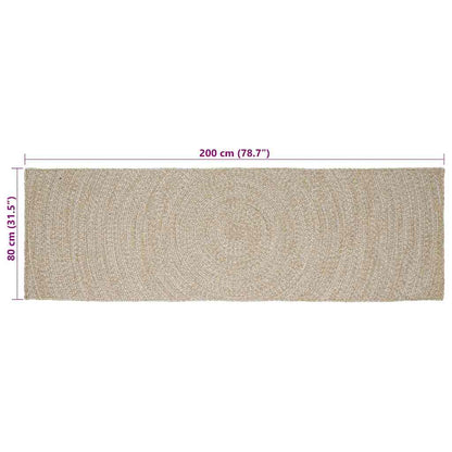 vidaXL Bereichsteppiche Natürlich und Weiß 80 x 200 cm Jute