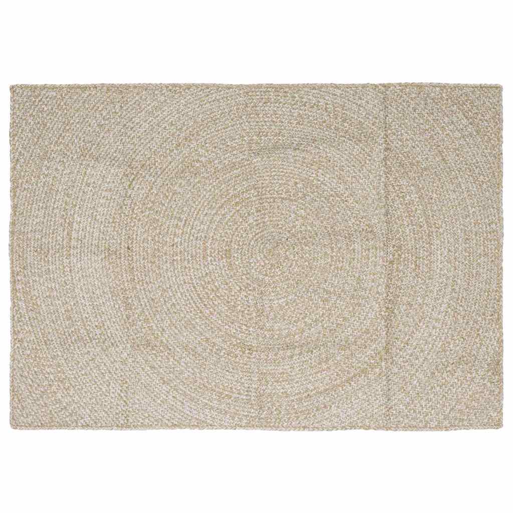vidaXL Bereichsteppiche Natürlich und Weiß 120 x 170 cm Jute