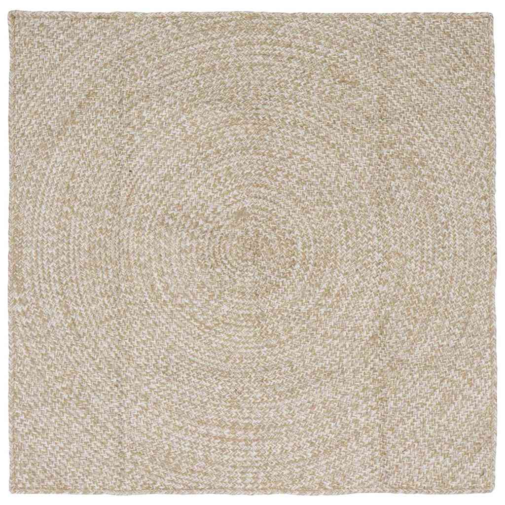 vidaXL Bereichsteppiche Natürlich und Weiß 160 x 160 cm Jute