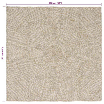 vidaXL Bereichsteppiche Natürlich und Weiß 160 x 160 cm Jute
