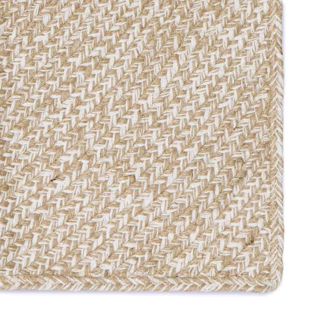 vidaXL Bereichsteppiche Natürlich und Weiß 160 x 230 cm Jute
