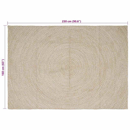 vidaXL Bereichsteppiche Natürlich und Weiß 160 x 230 cm Jute