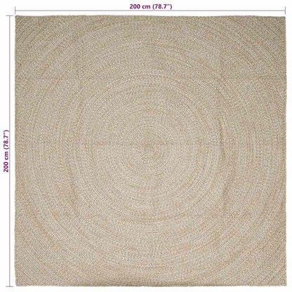 vidaXL Bereichsteppiche Natürlich und Weiß 200 x 200 cm Jute