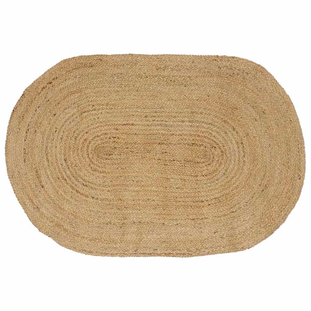 vidaXL Tapis de sol ovales naturels 122 x 183 cm Jute