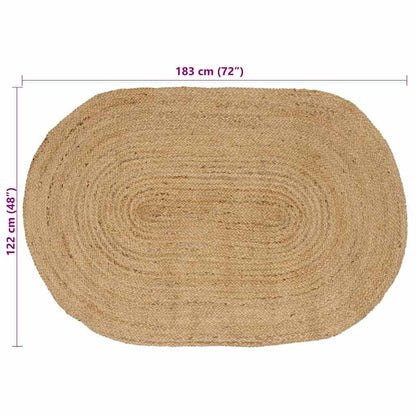 vidaXL Tapis de sol ovales naturels 122 x 183 cm Jute